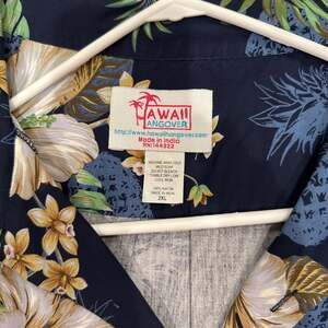 Hawaii Hangover Floral Pineapple Luau Hawaiian Shirt Men's Blue